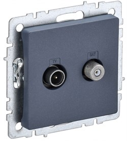 IEK Brite Base маренго розетка двойная TV+SAT BR-AF20-O-K35 - фото 73198