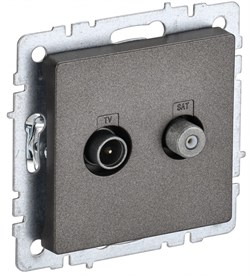 IEK Brite Base тёмная бронза розетка двойная TV+SAT BR-AF20-O-K45 - фото 73214