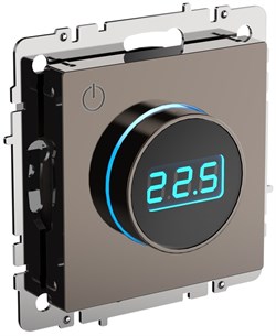 IEK Brite Base тёмная бронза термостат электронный с индикацией  (терморегулятор) BR-RT11-K45 - фото 73220