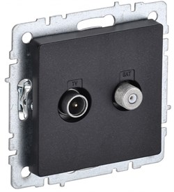IEK Brite Base чёрный розетка двойная TV+SAT BR-AF20-O-K02 - фото 73228