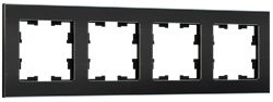 IEK Brite Decor чёрный металл рамка 4 места BR-M42-M-K02 - фото 73245