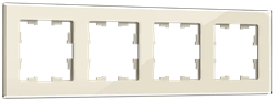 IEK Brite Decor ванильный глянец стекло рамка 4 места BR-M42-G-K10 - фото 73254