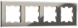 IEK Brite Decor дымчатый глянец стекло рамка 4 места BR-M42-G-K30 - фото 73257
