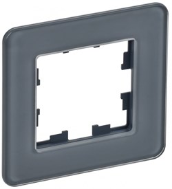 IEK Brite Decor графит матовый стекло скруглённые углы  рамка 1 место BR-M12-G-41-K53 - фото 73264
