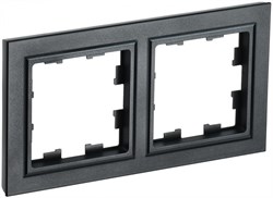 IEK Brite Base чёрный рамка 2 места BR-M22-K02 - фото 73282
