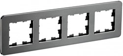 IEK Brite Decor титан металл скруглённые углы рамка 4 места BR-M42-M-01-K48 - фото 73284
