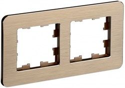 IEK Brite Decor шампань металл скруглённые углы рамка 2 места BR-M22-M-21-K37 - фото 73322