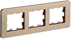 IEK Brite Decor шампань металл скруглённые углы рамка 3 места BR-M32-M-21-K37 - фото 73326