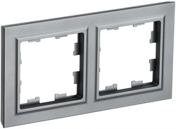 IEK Brite Base сталь рамка 2 места BR-M22-K46 - фото 73368