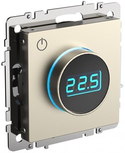IEK Brite Base шампань термостат электронный с индикацией  (терморегулятор) BR-RT11-K37 - фото 73406