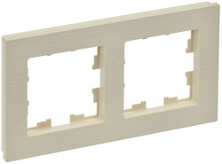 IEK Brite Decor бежевый рифленый рамка 2 места BR-M22-51-K10 - фото 73414