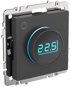 IEK Brite Base графит термостат электронный с индикацией  (терморегулятор) BR-RT11-K53 - фото 73417