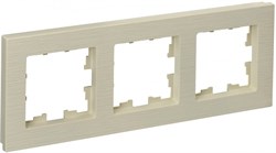 IEK Brite Decor бежевый рифленый рамка 3 места BR-M32-51-K10 - фото 73418