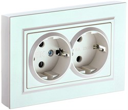 IEK Brite жемчуг розетка 2 - места, с заземлением и шторками, 16А в сборе BR-R24-16-K36-F - фото 73433