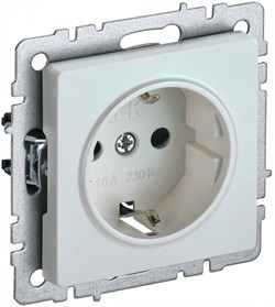 IEK Brite Base жемчуг розетка 1-м с заземлением, с защ шторк 16А BR-R14-16-K36 - фото 73434