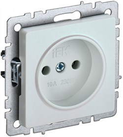 IEK Brite Base жемчуг розетка 1-м без заземления, без защитных створок 10А BR-R10-10-K36 - фото 73435