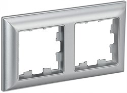 IEK Brite Decor алюминий 3D-форма рамка 2 места BR-M22-12-K47 - фото 73441