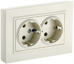 IEK Brite бежевый розетка 2-места с защитными шторками 16А в сборе BR-R24-16-K10-F - фото 73452