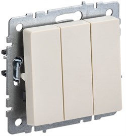 IEK Brite Base бежевый выключатель 3-клавишный 10А BR-V30-0-10-K10 - фото 73456