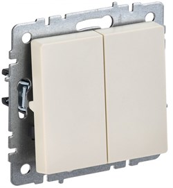 IEK Brite Base бежевый выключатель 2-клавишный 10А BR-V20-0-10-K10 - фото 73458