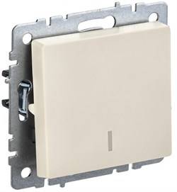IEK Brite Base бежевый выключатель 1-клавишный с индикацией 10А BR-V10-1-10-K10 - фото 73461