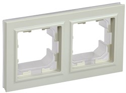 IEK Brite Base бежевый рамка 2 места  IP44 BR-M22-44-K10 - фото 73463