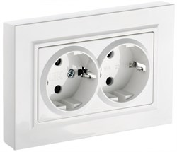 IEK Brite белый розетка 2 - места, с заземлением и шторками, 16А в сборе BR-R24-16-K01-F - фото 73472