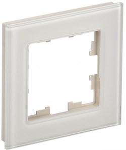IEK Brite Decor  ванильный глянец стекло рамка 1 место BR-M12-G-K10 - фото 73478