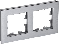 IEK Brite Decor алюминий металл рамка 2 места BR-M22-M-K47 - фото 73484