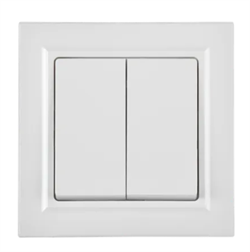 IEK Brite белый выключатель 2- клавишный 10А в сборе BR-V20-0-10-K01-F - фото 73485