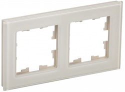 IEK Brite Decor  ванильный глянец стекло рамка 2 места BR-M22-G-K10 - фото 73488