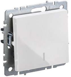 IEK Brite Base белый выключатель 1-клавишный с индикацией 10А BR-V10-1-10-K01 - фото 73492