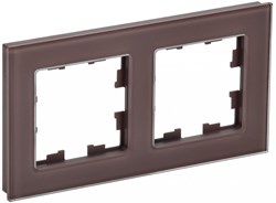 IEK Brite Decor тёмная бронза глянц стекло рамка 2 места BR-M22-G-K45 - фото 73493