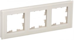 IEK Brite Decor ванильный глянец стекло рамка 3 места BR-M32-G-K10 - фото 73499