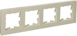 IEK Brite Decor бежевый рифленый рамка 4 места BR-M42-51-K10 - фото 73513