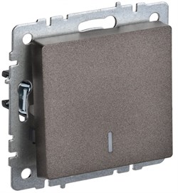 IEK Brite Base тёмная бронза выключатель 1-клавишный с индикацией 10А BR-V10-1-10-K45 - фото 73542