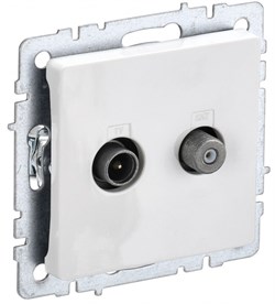 IEK Brite Base белый розетка двойная TV+SAT BR-AF20-O-K01 - фото 73570