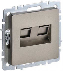 IEK Brite Base шампань розетка компьютерная 2-ая RJ45 кат.6 BR-K20-2-K37 - фото 73607