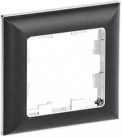 IEK Brite Decor чёрный / хром 3D-форма рамка 1-местная BR-M12-12-2-K23 - фото 73618