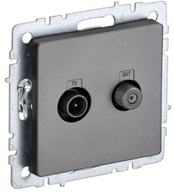 IEK Brite Base сталь розетка двойная TV+SAT BR-AF20-O-K46 - фото 73628
