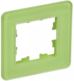 IEK Brite Decor эко грин матовый стекло скруглённые углы рамка 1-местная BR-M12-G-41-K06 - фото 73636