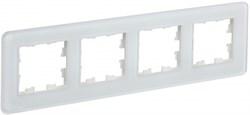 IEK Brite Decor белый матовый стекло скруглённые углы рамка 4 места BR-M42-G-41-K01 - фото 73640