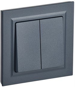 IEK Brite маренго выключатель 2- клавишный. 10А в сборе BR-V20-0-10-K35-F - фото 73644