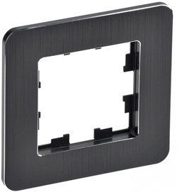 IEK Brite Decor  чёрный / алюминий металл скруглённые углы рамка 1 место BR-M12-M-21-K02 - фото 73665