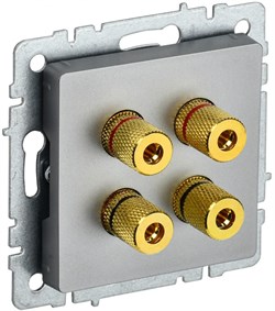 IEK Brite Base сталь аудиорозетка 4-места BR-S40-K46 - фото 73669