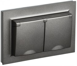 IEK Brite тёмная бронза розетка 2-я с кр. 16А в сборе IP44 BR-R26-16-44-K45-F - фото 73673