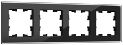 IEK Brite Decor чёрный глянец стекло рамка 4 места BR-M42-G-K02 - фото 73674