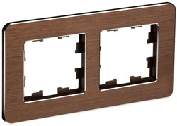 IEK Brite Decor коричневый металлскруглённые углы рамка 2-местная BR-M22-M-21-K30 - фото 73704