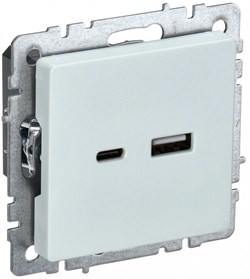 IEK Brite Base жемчуг розетка USB A+C 18Вт BR-U22-018-K36 - фото 73707