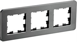 IEK Brite Decor титан металл скруглённые углы рамка 3 места BR-M32-M-01-K48 - фото 73718
